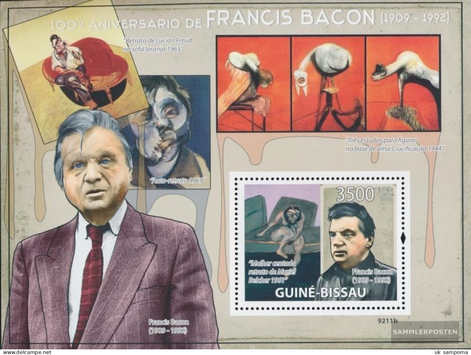 Guinea-Bissau Miniature Sheet 689 (complete. Issue) Unmounted Mint / Never Hinged 2009 Francis Bacon - Guinea-Bissau