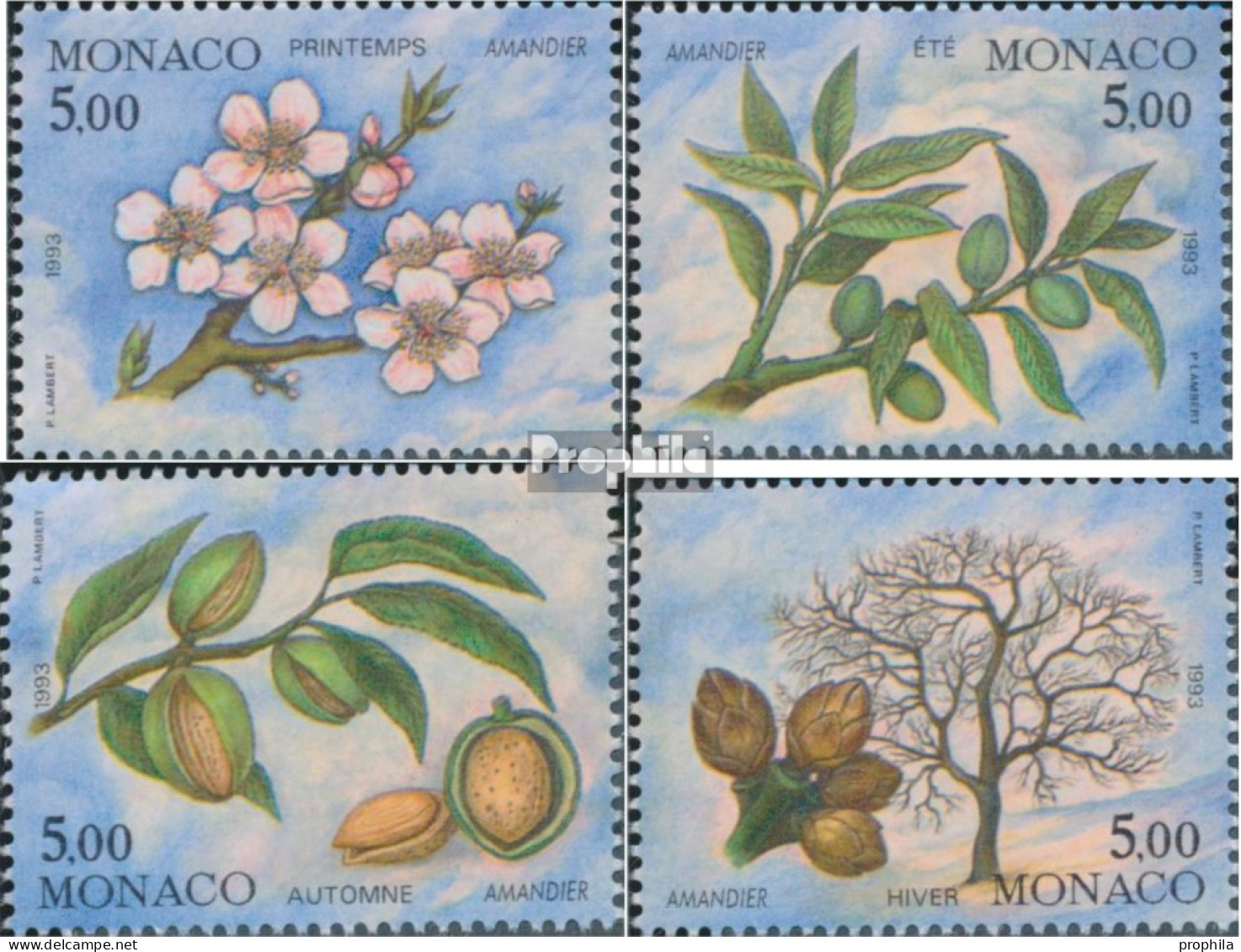 Monaco 2100-2103 (kompl.Ausg.) Postfrisch 1993 Die Vier Jahreszeiten - Neufs