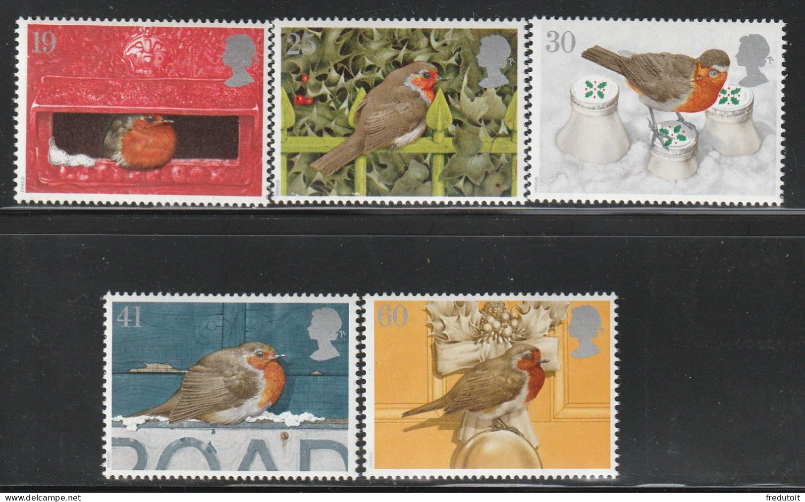 GRANDE BRETAGNE - N°1842/6 ** (1995) Noël : Oiseaux - Unused Stamps
