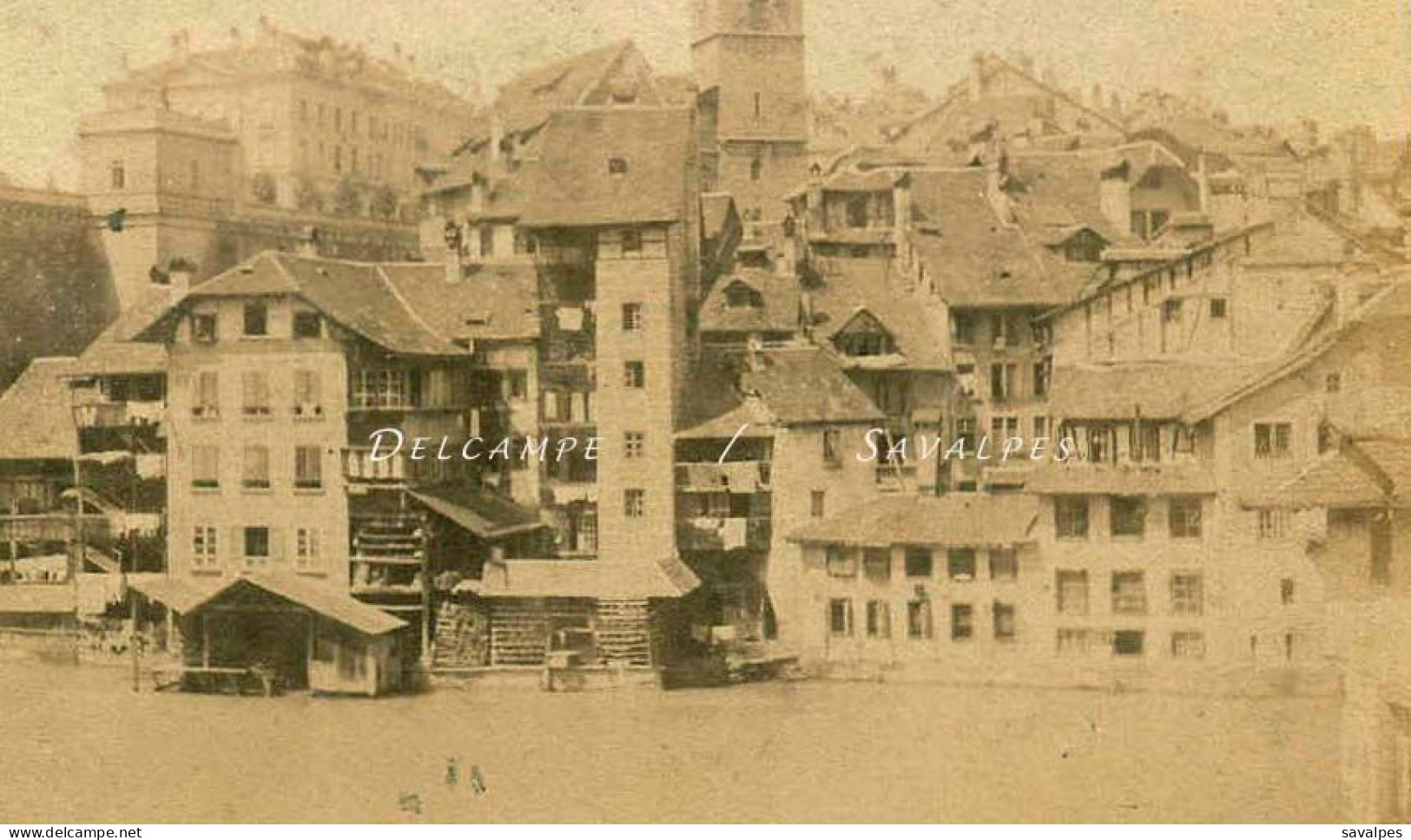 Suisse * Berne Ville Basse * Photo Stéréoscopique A. Bertrand Vers 1858 - Stereoscopic