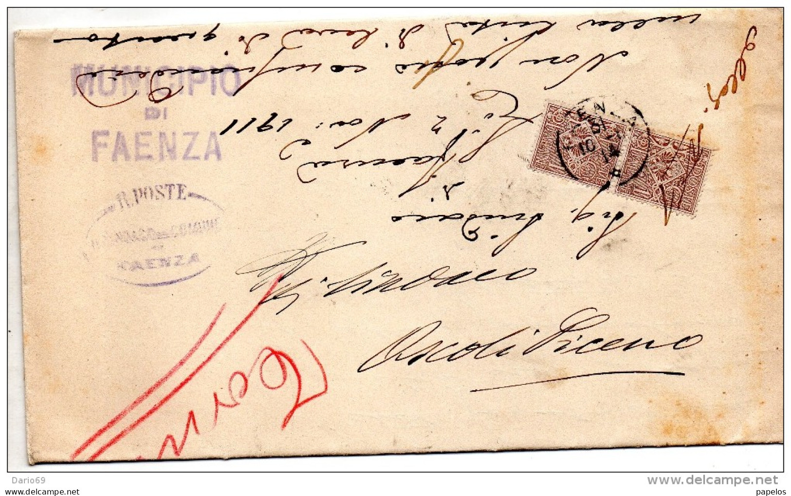 1914  LETTERA CON ANNULLO FAENZA RAVENNA - Storia Postale