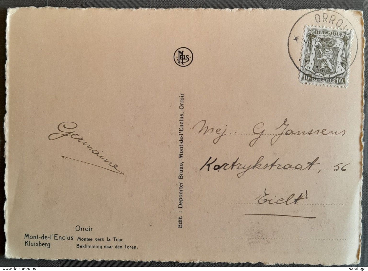 Sterstempel ORROIR   Op Postkaart Kluisberg ) Mont De L'Enclus - Postmarks With Stars