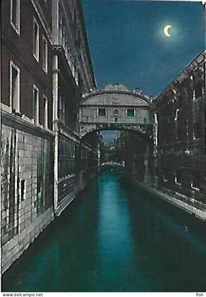 Italy & Marcofilia, Venezia, Ponte Dei Sospiri, Notturno,  Lisboa 1975 (186) - Puentes