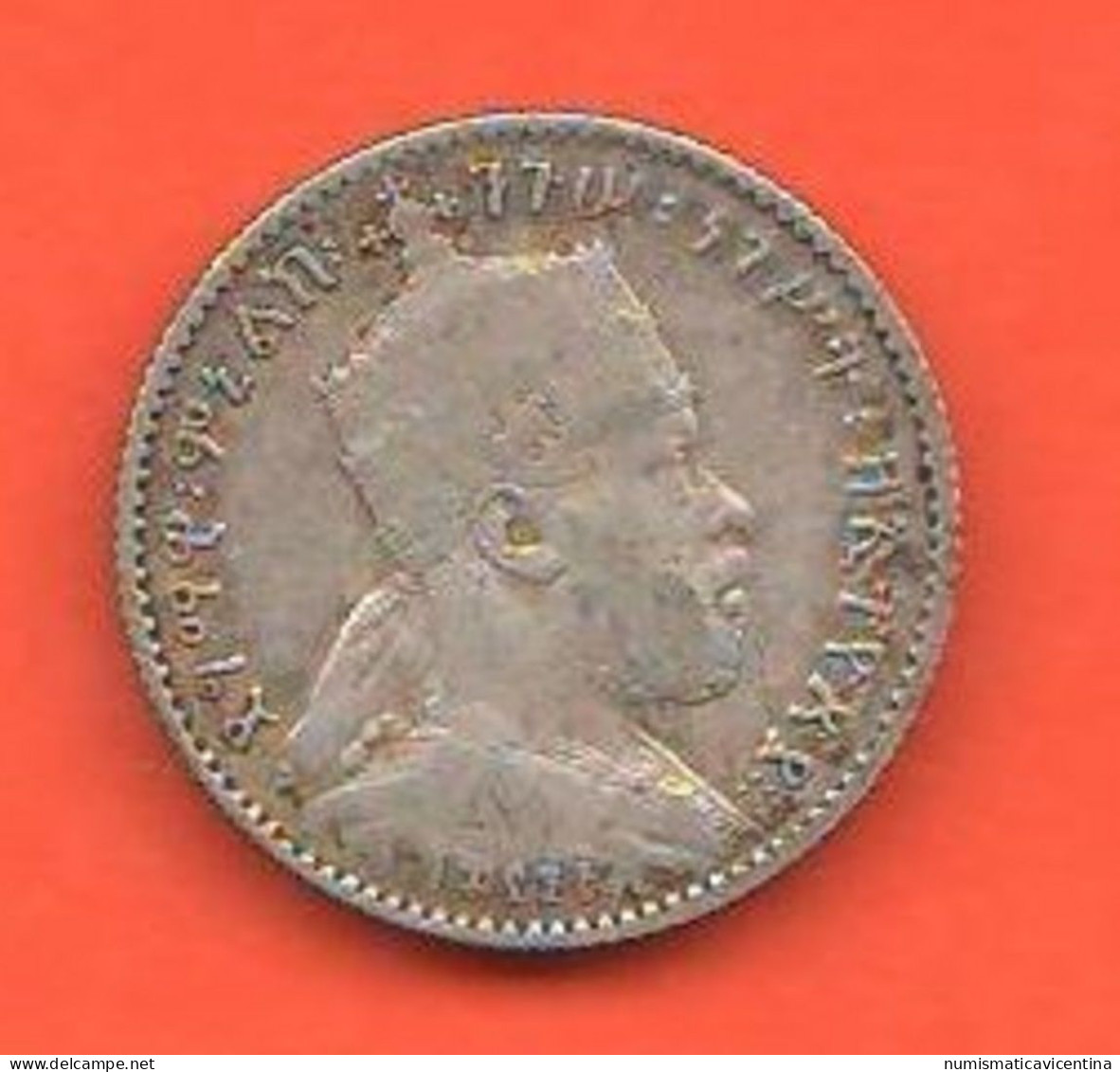 Etiopia 1 Ghersh 189... Menelik II° Ethiopie Silver Coin Ethiopia - Etiopía