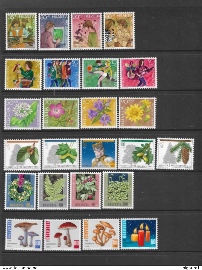 SWITZERLAND COLLECTION.  PRO JUVENTUTE SETS. MOUNTED MINT. 2 PAGES. - Ungebraucht