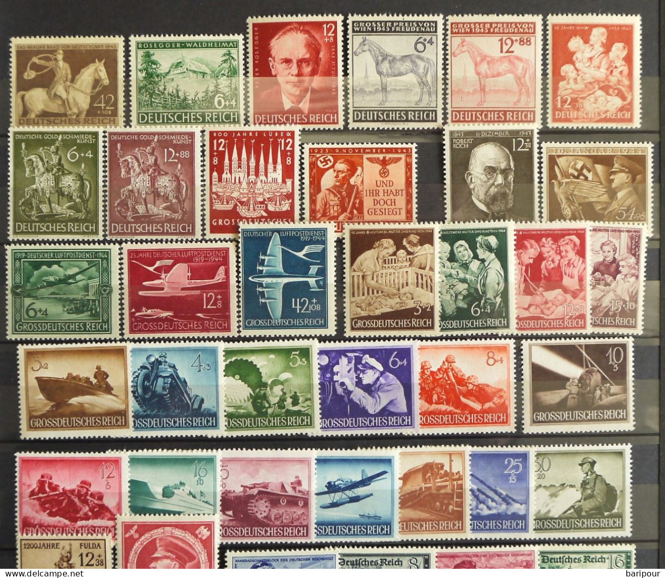 Deutsches Reich 5 komplette Jahrgänge 1941 - 1945 postfrische Ausgaben