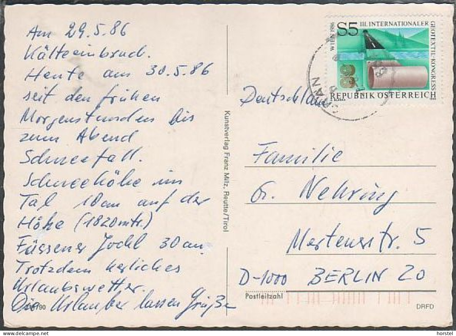 Austria - 6675 Tannheim - Tannheimer Tal - Landkarte Mit Bilder - Nice Stamp - Tannheim