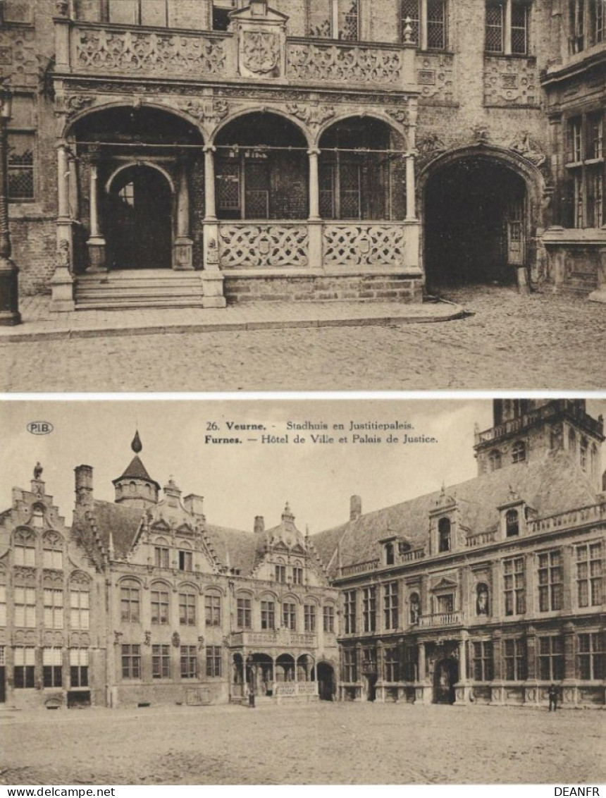 VEURNE : Ingang Stadhuis + Stadhuis En Justitiepaleis. - Veurne