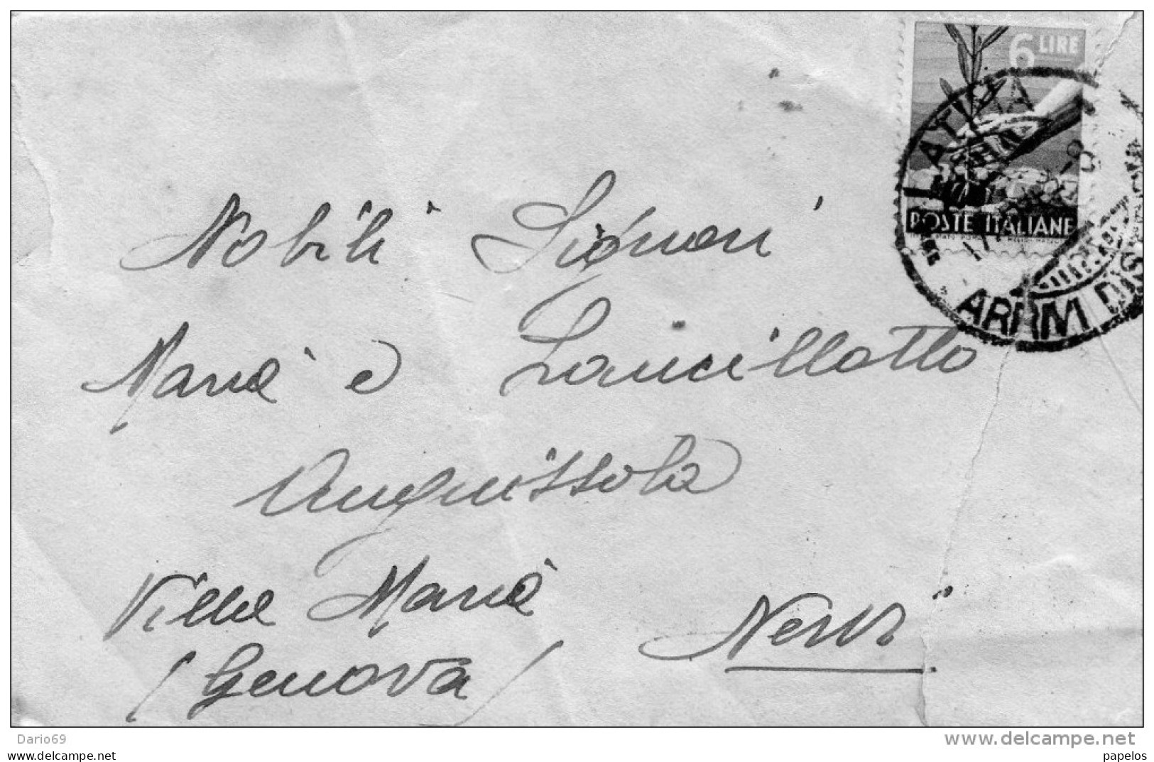 1948 LETTERA  CON ANNULLO LATINA - 1946-60: Storia Postale