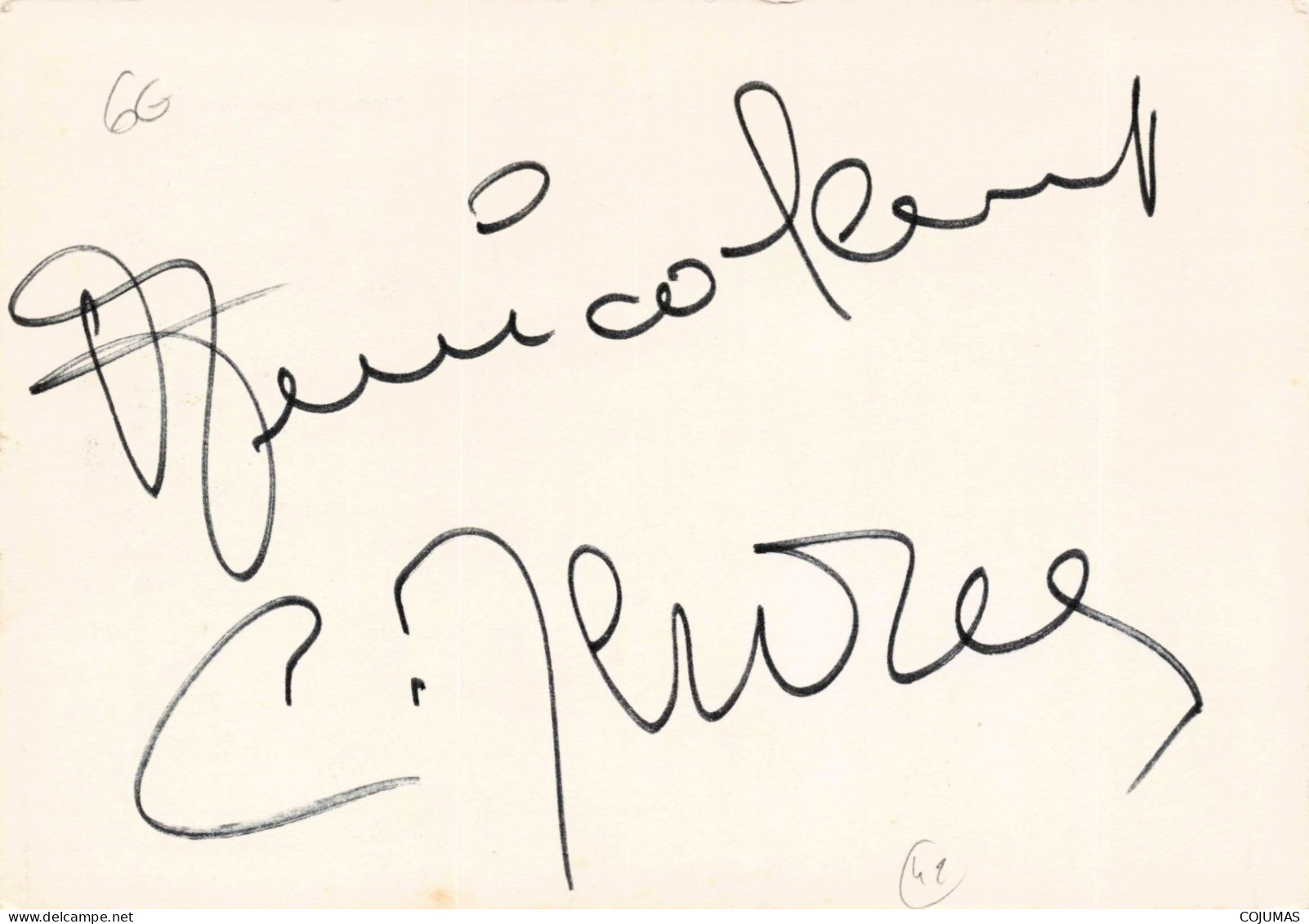 CHANTEURS _S28394_ C. Jérôme - Autographe - 15x10 Cm - Sänger Und Musikanten