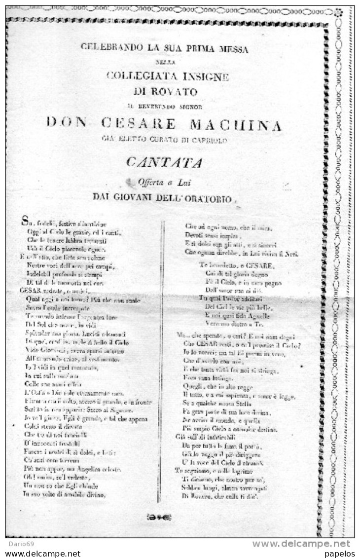 PRIMA MESSA DON CESARE MACHINA  ROVATO - Religion & Esotérisme