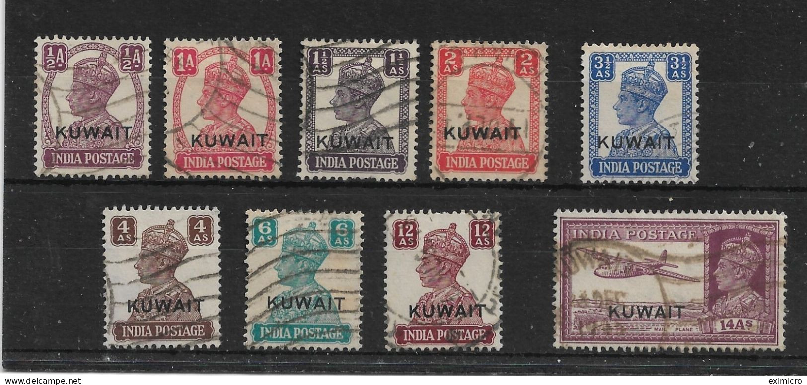 KUWAIT 1945 VALUES TO 14a SG 55,57,59,60,60a,62,63 FINE USED Cat £140+ - Koweït