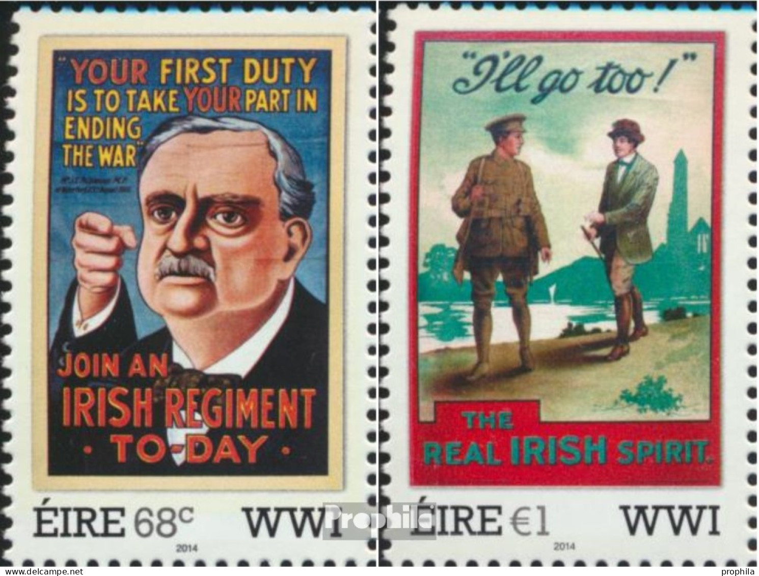 Irland 2101-2102 (kompl.Ausg.) Postfrisch 2014 Militärische Werbeplakate - Ongebruikt