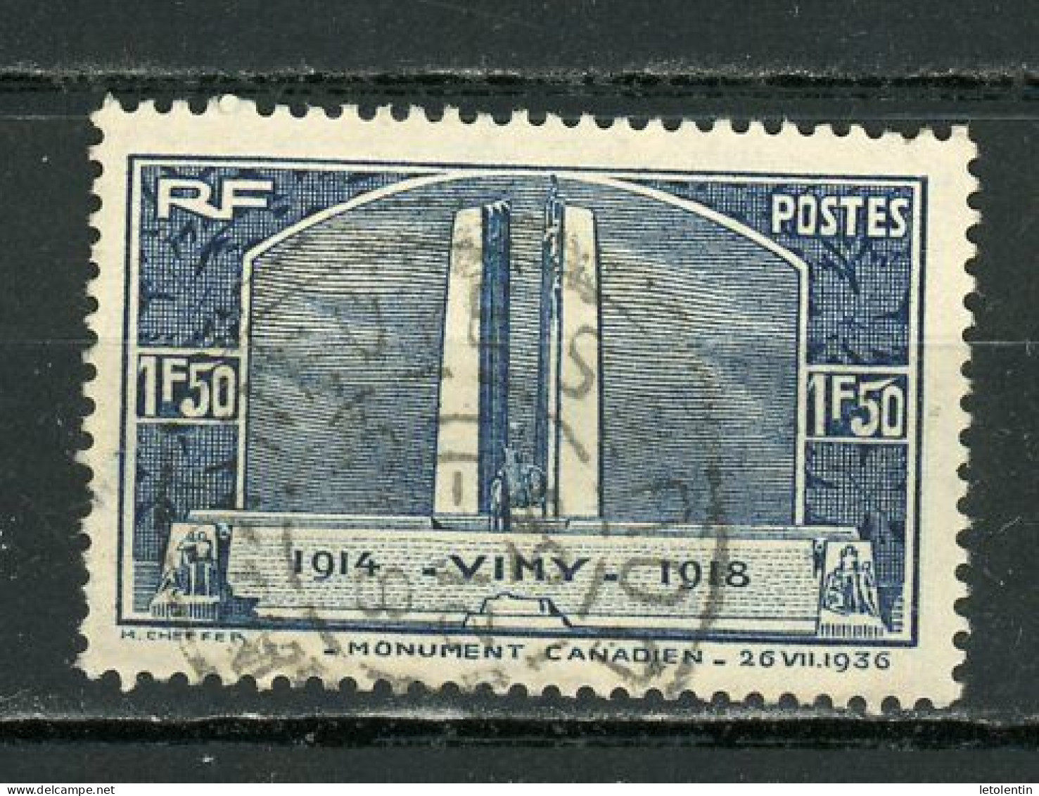 FRANCE -  VIMY - N° Yvert  317 Obli. Ronde - Used Stamps