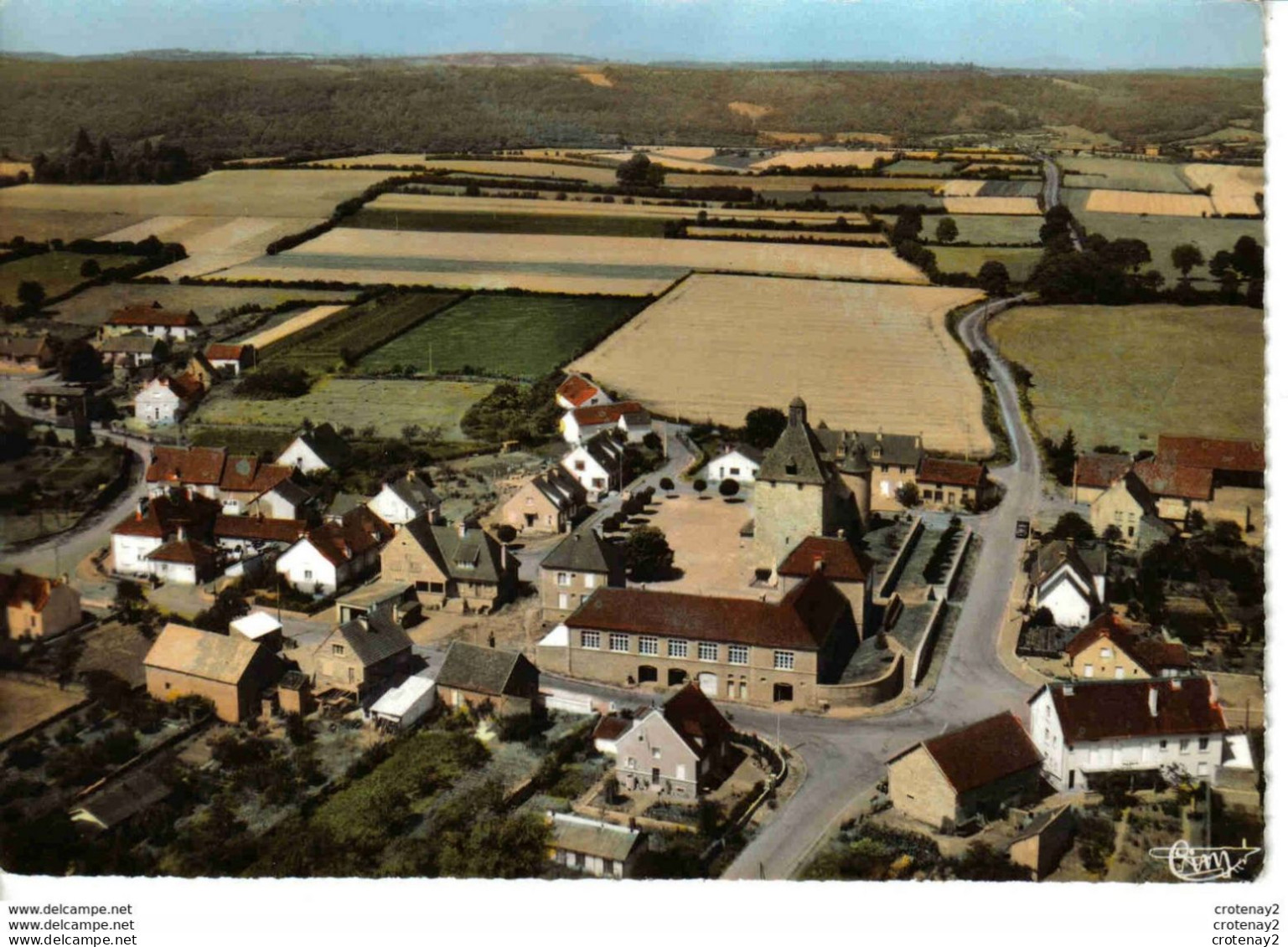 21 MANLAY Vers Saulieu Liernais N°16 58 Vue Aérienne Sur Le Bourg Camion Citroën U55 ? - Saulieu