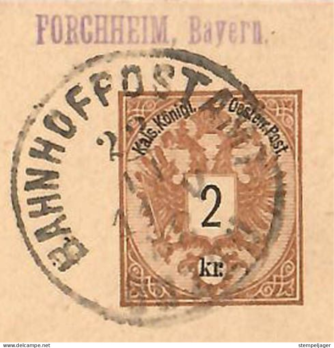 1888 Forchheim Bayern Stpl Bahnhofspostamt Auf Karte Von Bozen D-ital. Vordruck - Brieven En Documenten