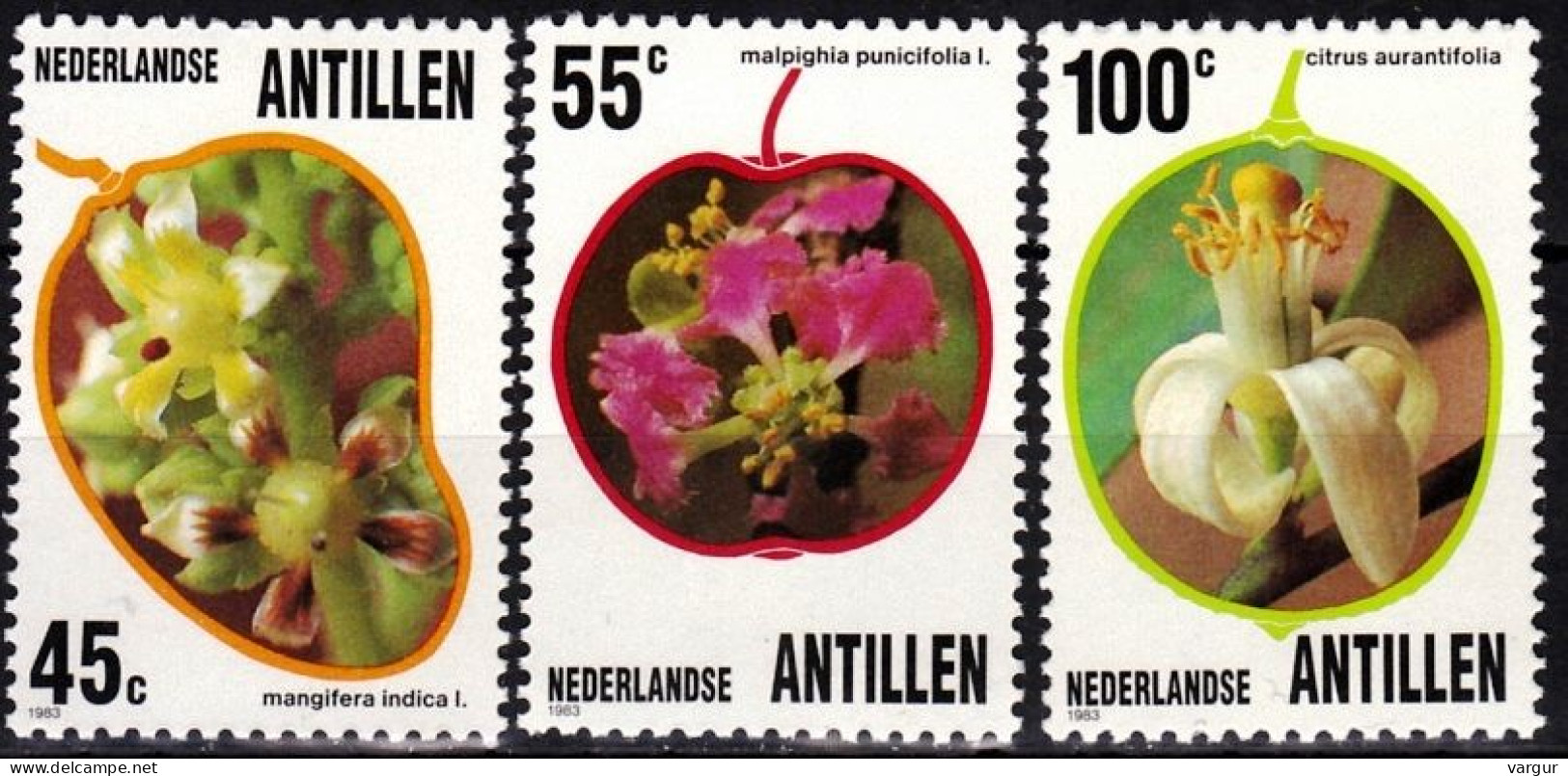 NETHERLANDS ANTILLES 1983 FLORA: Edible Plants Flowers, Fruits. Complete Set, MNH - Fruits
