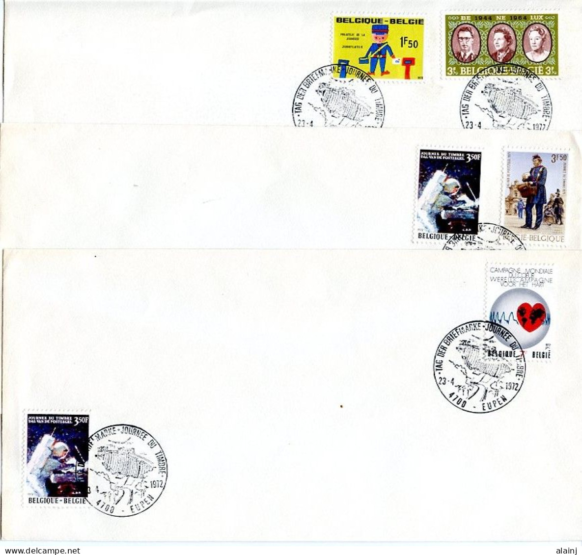 BE   1622    ----   Journée Du Timbre  --  9 Enveloppes Différentes  --  Cachet Eupen - La Gileppe  - Storia Postale