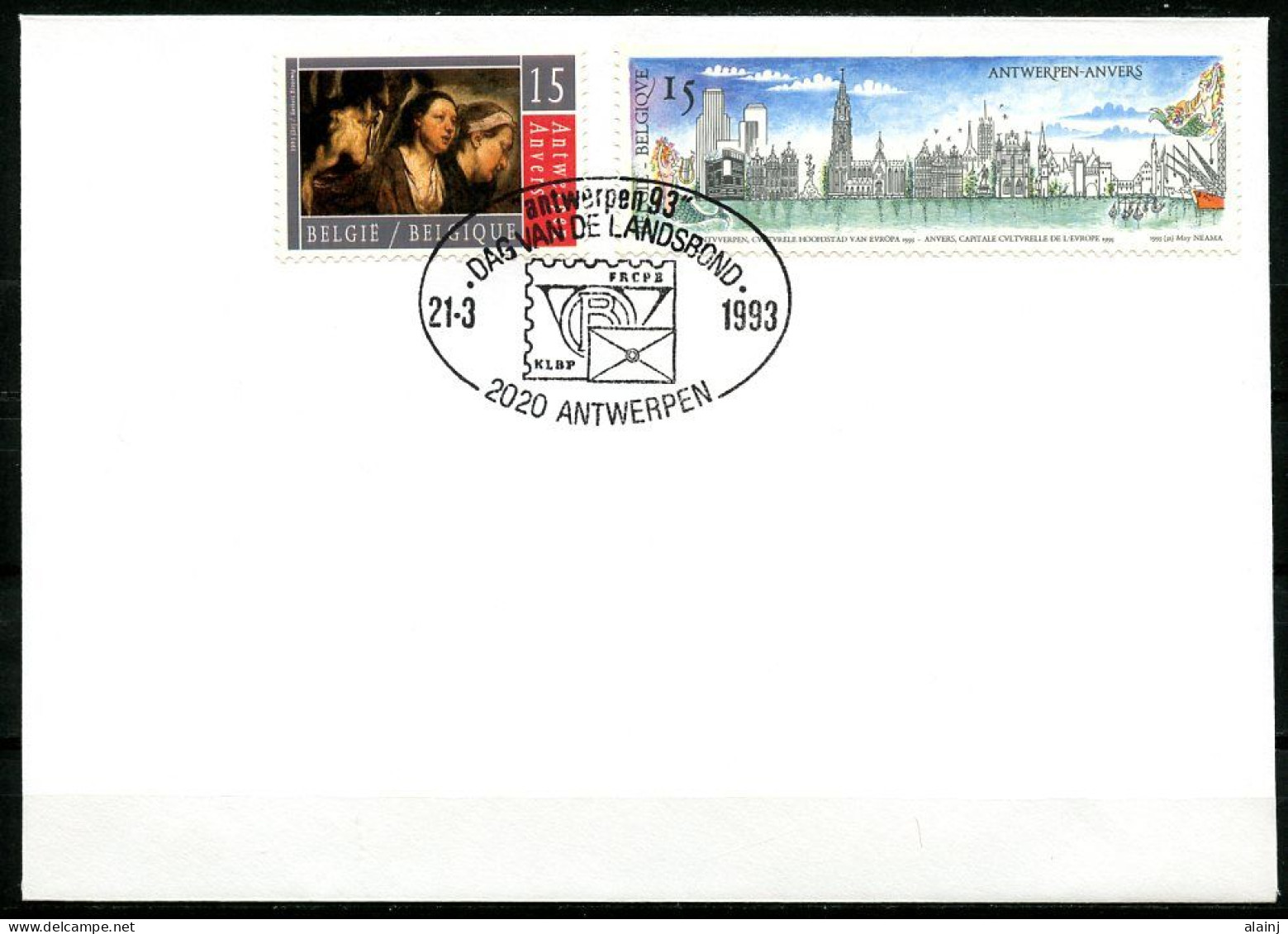 BE   2495 - 2497   --   1 Er Jour 21 / 3 / 1993  --  Cachet Antwerpen 93 - Dag Van De Lansbond - Briefe U. Dokumente