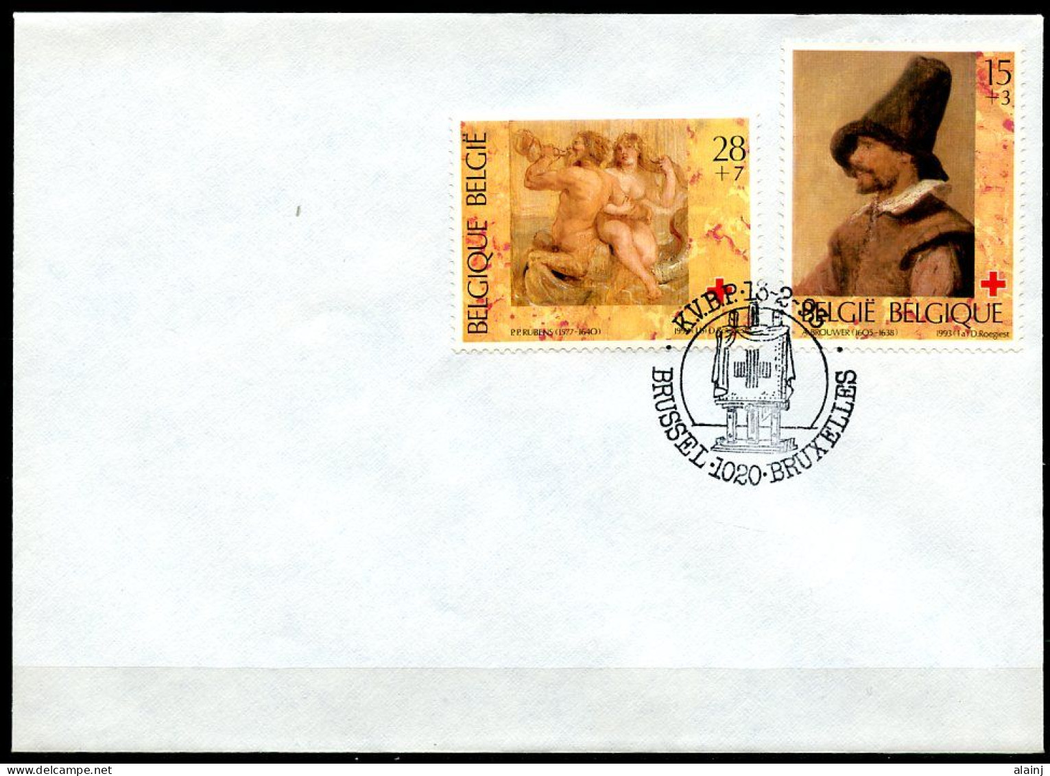 BE   2489 - 2490   --   1 Er Jour 13 / 2 / 1993  --  Env. Avec Cachet  KBVP Préd. Brussel - Storia Postale