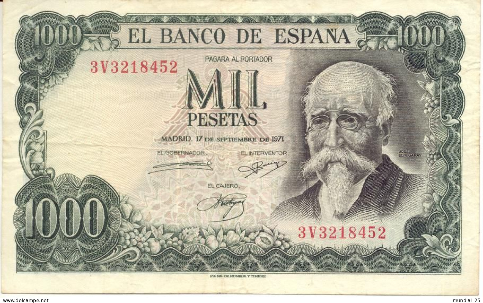 SPAIN 1.000 PESETAS 17/09/1971 - 1000 Peseten