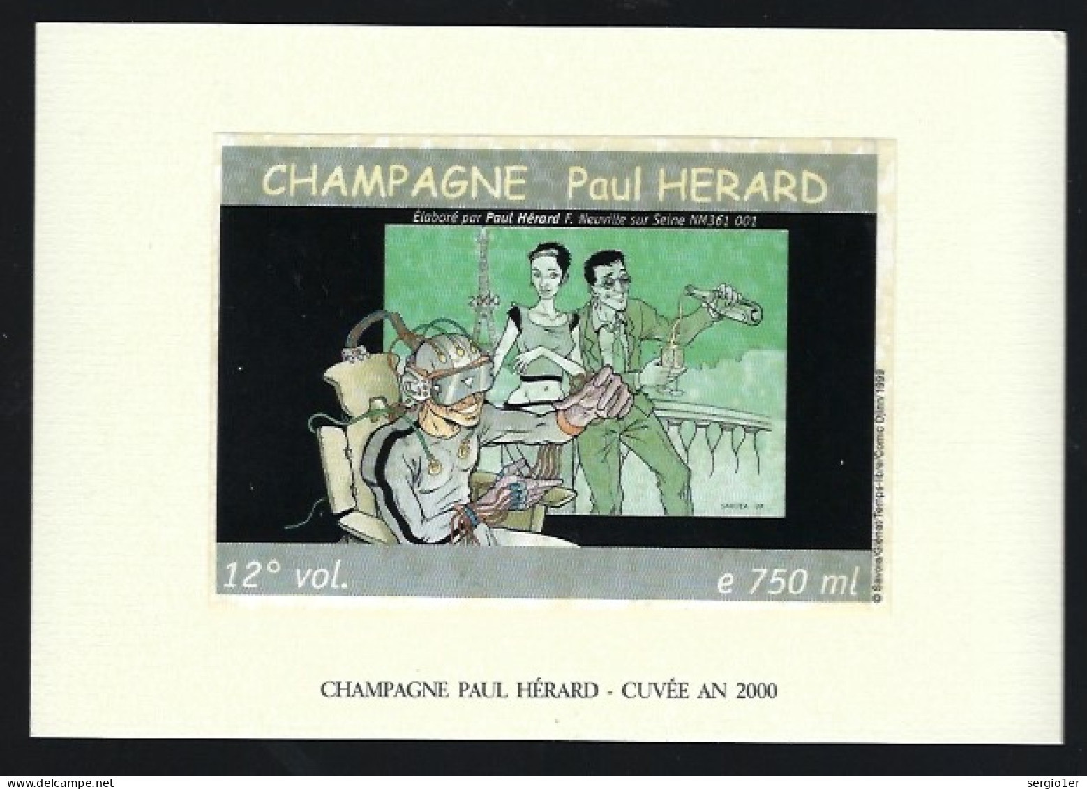 Etiquette Champagne  Paul Herard  Neuville Sur Seine Aube 10  BD Dessin De Savoia - Champan