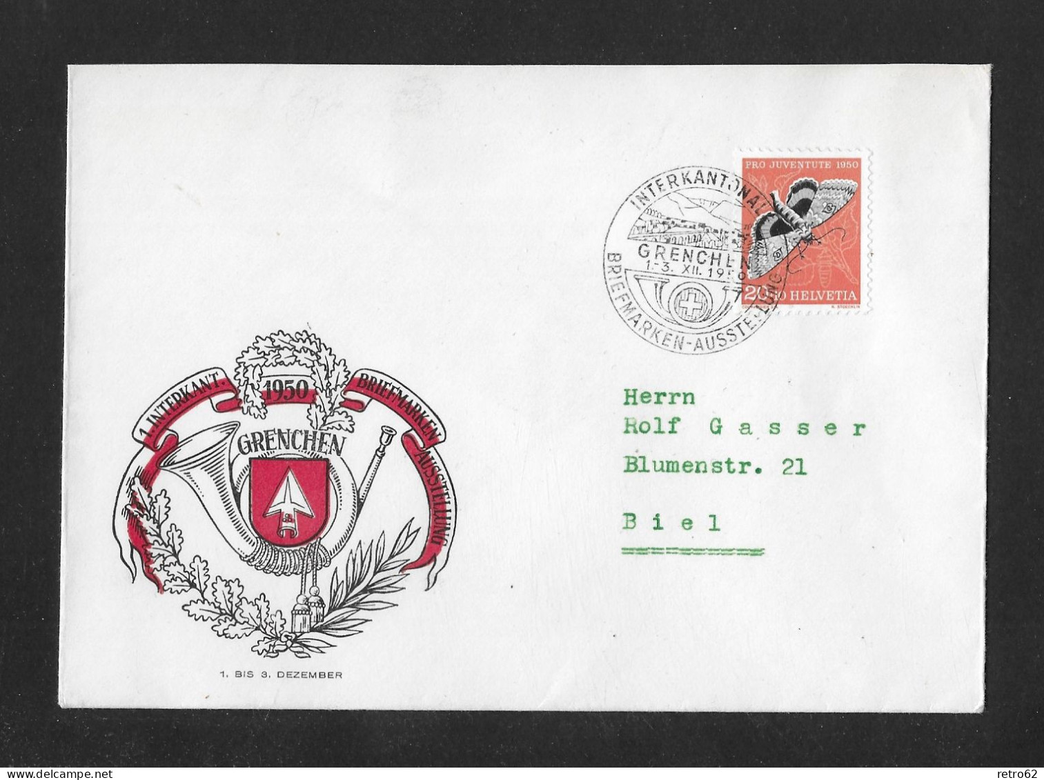 1950  1.INTERKANT.BRIEFMARKEN AUSSTELLUNG GRNECHEN ► Schöner Jubiläumsbrief Mit Zudruck - Covers & Documents