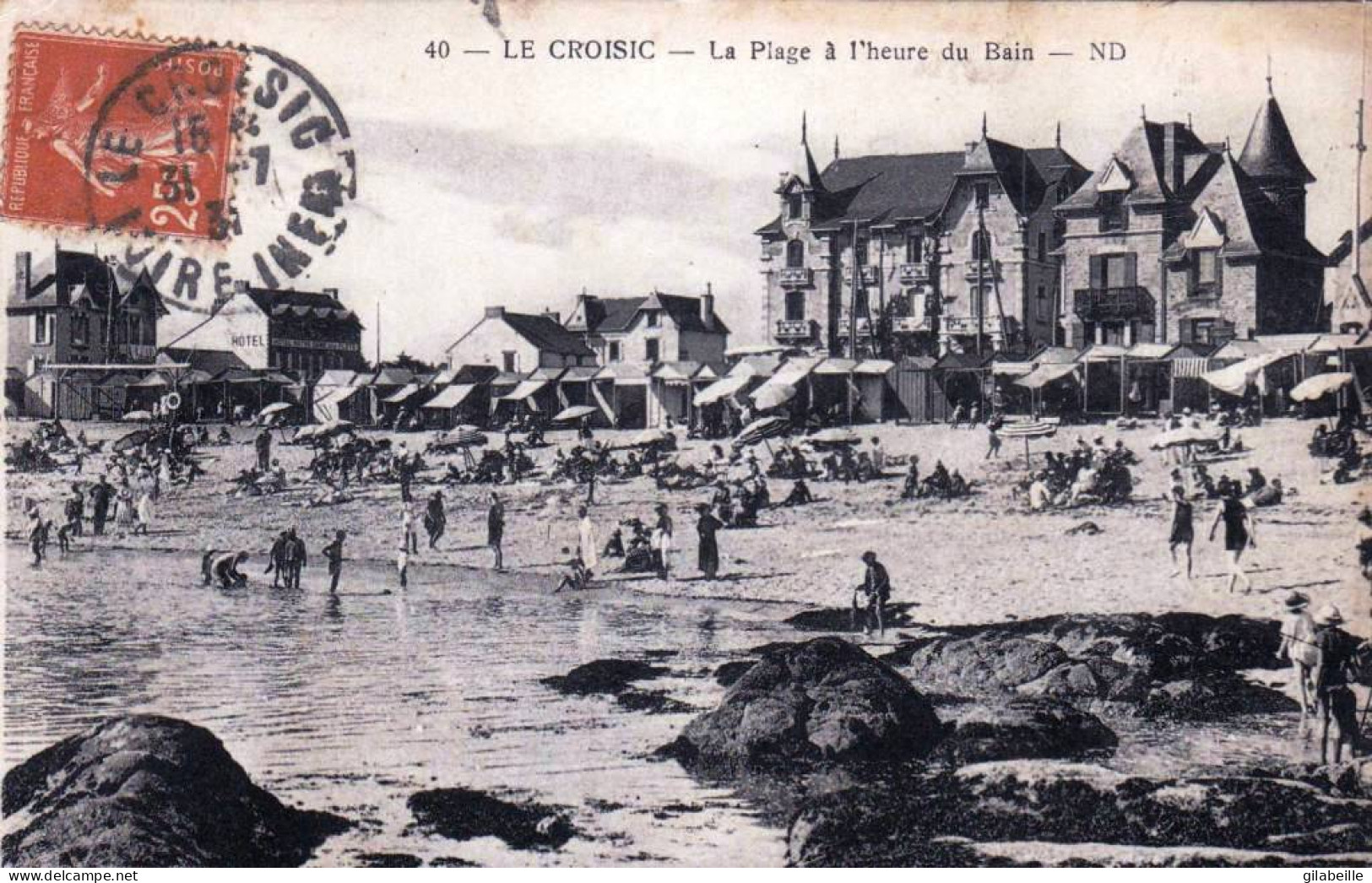 44 - Loire Atlantique -  LE CROISIC - La  Plage A L'heure Du Bain - Le Croisic