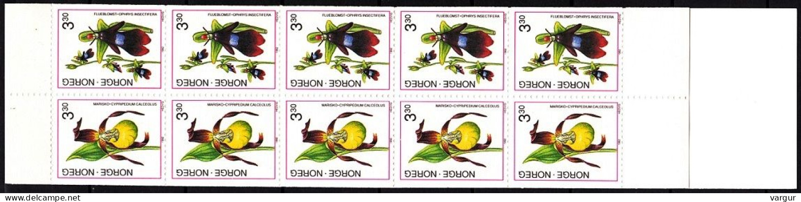 NORWAY 1992 FLORA Plants: Orchids. BOOKLET, MNH - Orchideeën