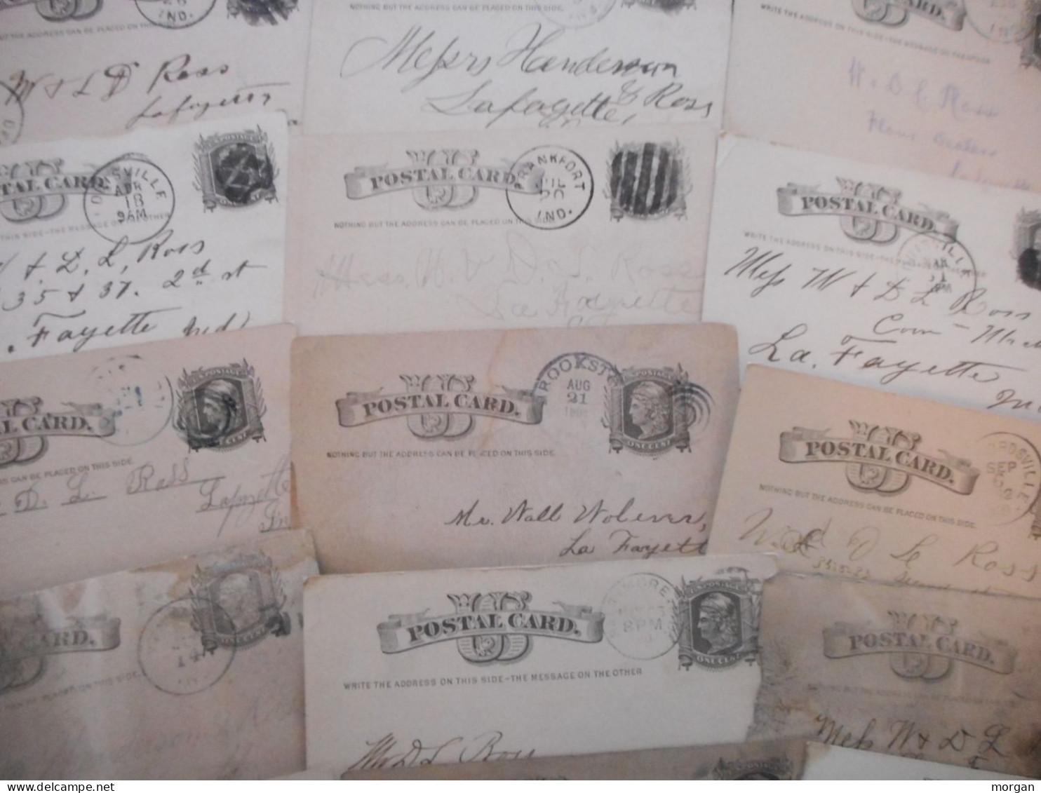 USA, ETATS UNIS, JOLI LOT DE 21 CARTES IMPRIMEES POSTAL CARDS 1880 / 1888 - Collections (sans Albums)