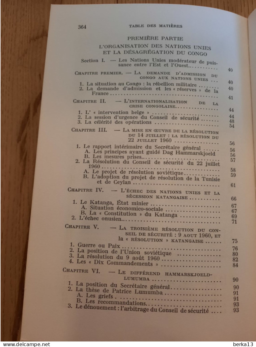 L'ONU Et L'affaire Du Congo LECLERCQ 1964 - Politique