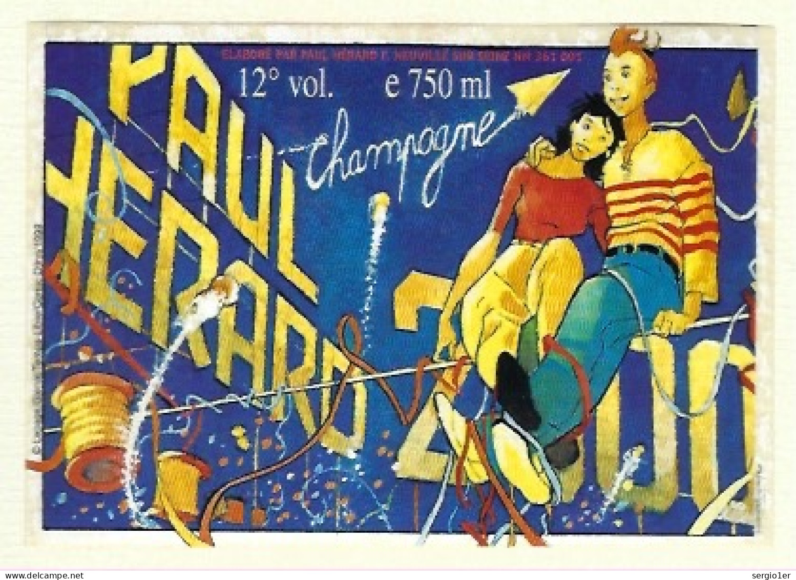 Etiquette Champagne  Paul Herard  Neuville Sur Seine Aube 10  BD Dessin De Lepage - Champagner