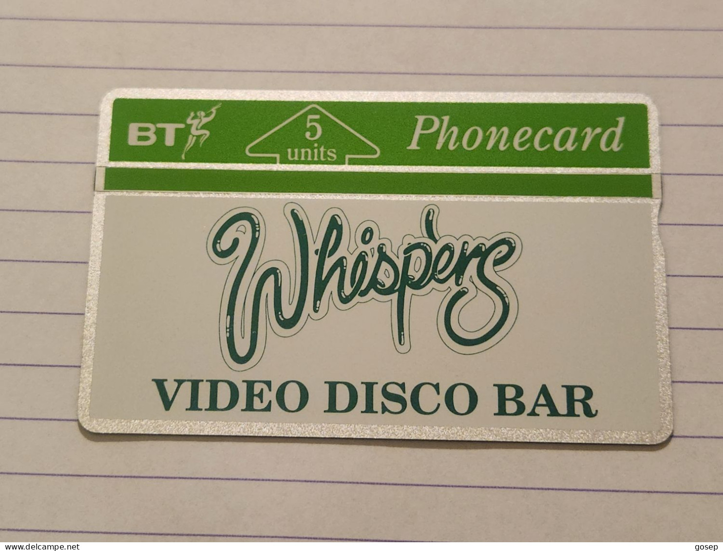 United Kingdom-(BTG-024)-whispers Video Disco Bar-(37)(5units)(201H10282)(tirage-500)(price Cataloge-8.00£mint) - BT Edición General