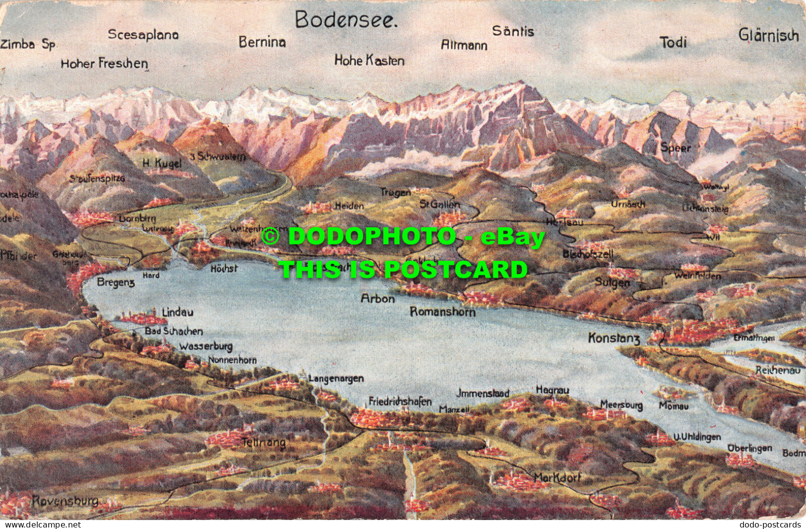 R479124 Der Bodensee Aus Der Vogelschau. Gemalt Von V. Marschall. Karl Alber. Nr - Wereld