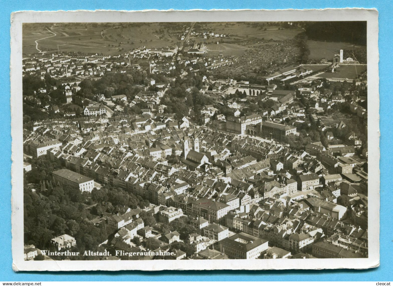 Winterthur Altstadt 1942 - Fliegeraufnahme Zensuriert Nach Bruxelles - Winterthur