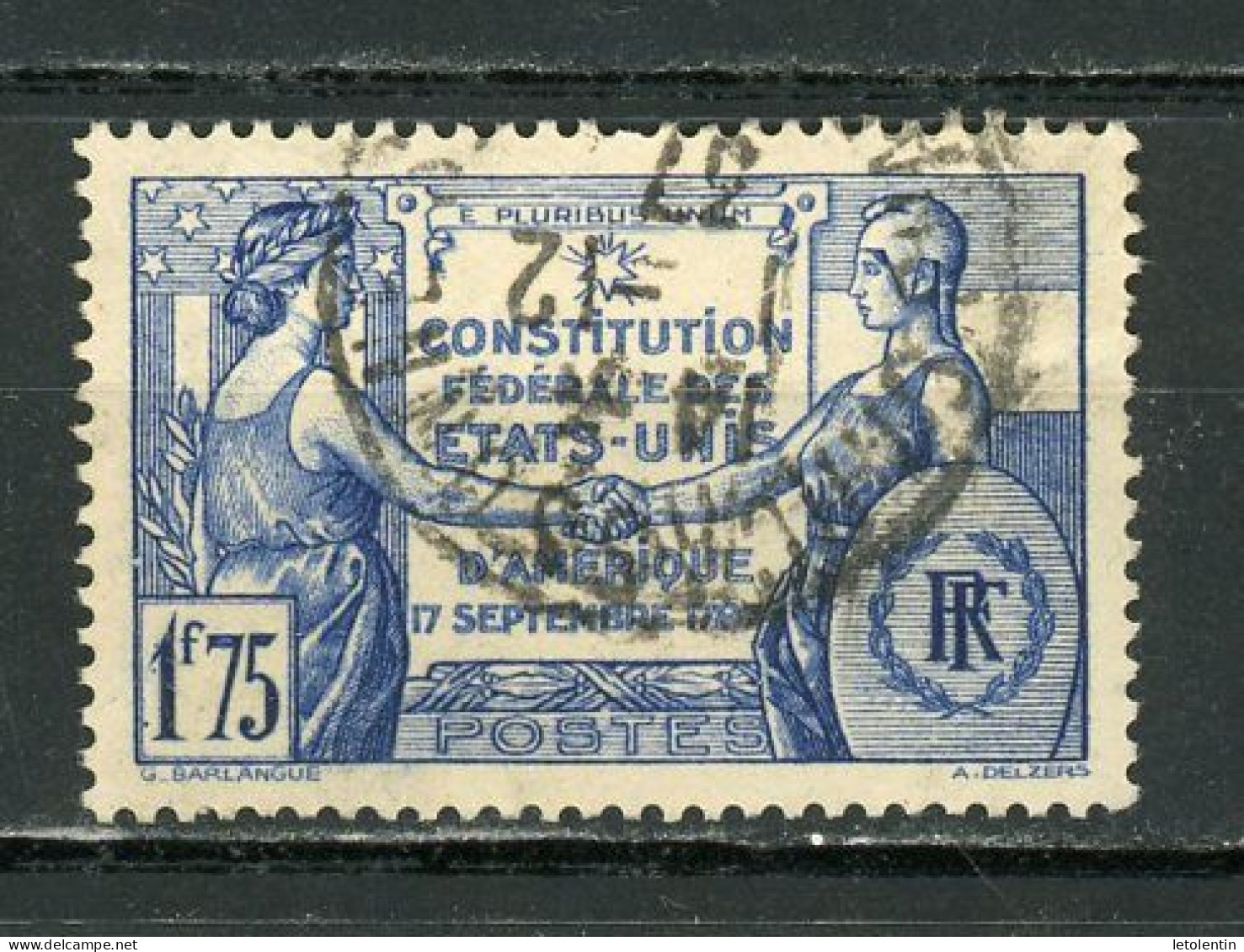 FRANCE - CONSTITUTION DES USA - N° Yvert 357 Obli. - Used Stamps