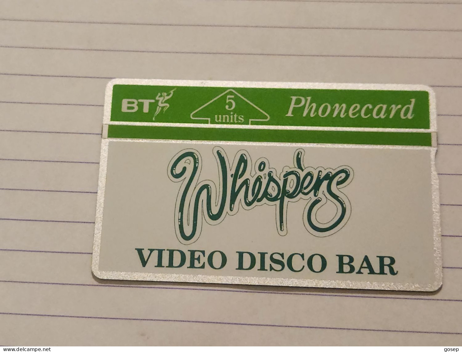 United Kingdom-(BTG-024)-whispers Video Disco Bar-(38)(5units)(201H10358)(tirage-500)(price Cataloge-8.00£mint) - BT General Issues
