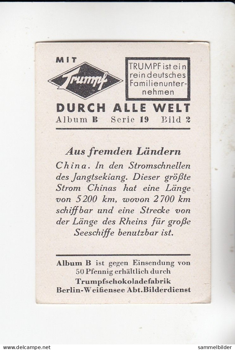 Mit Trumpf Durch Alle Welt Aus Fremden Ländern China Stromschnellen Des Jangtsekiang   B Serie 19 # 2 Von 1933 - Zigarettenmarken