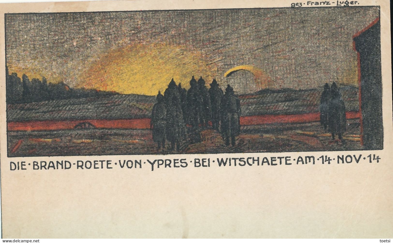 IEPER WIJTSCHATE   BRAND 14/11/1914    FANTASIE - Ieper