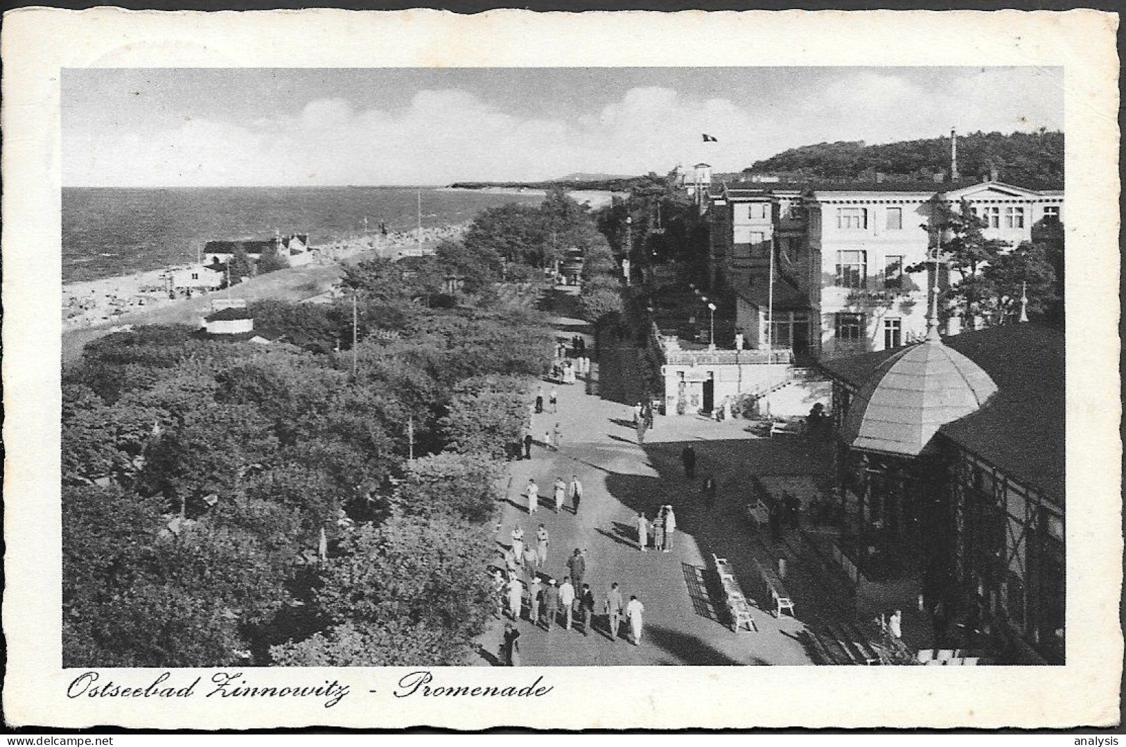 Germany Usedom Island Zinnowitz Promenade Street Scene Old PPC 1938 Mailed - Usedom