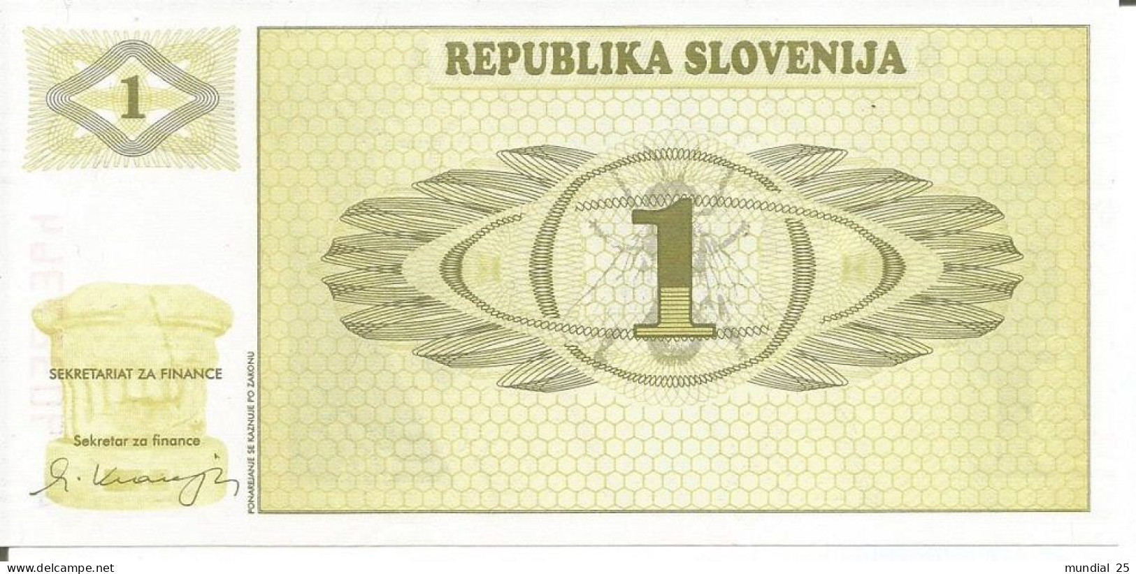 SLOVENIA 1 TOLAR 1990 - Slovénie