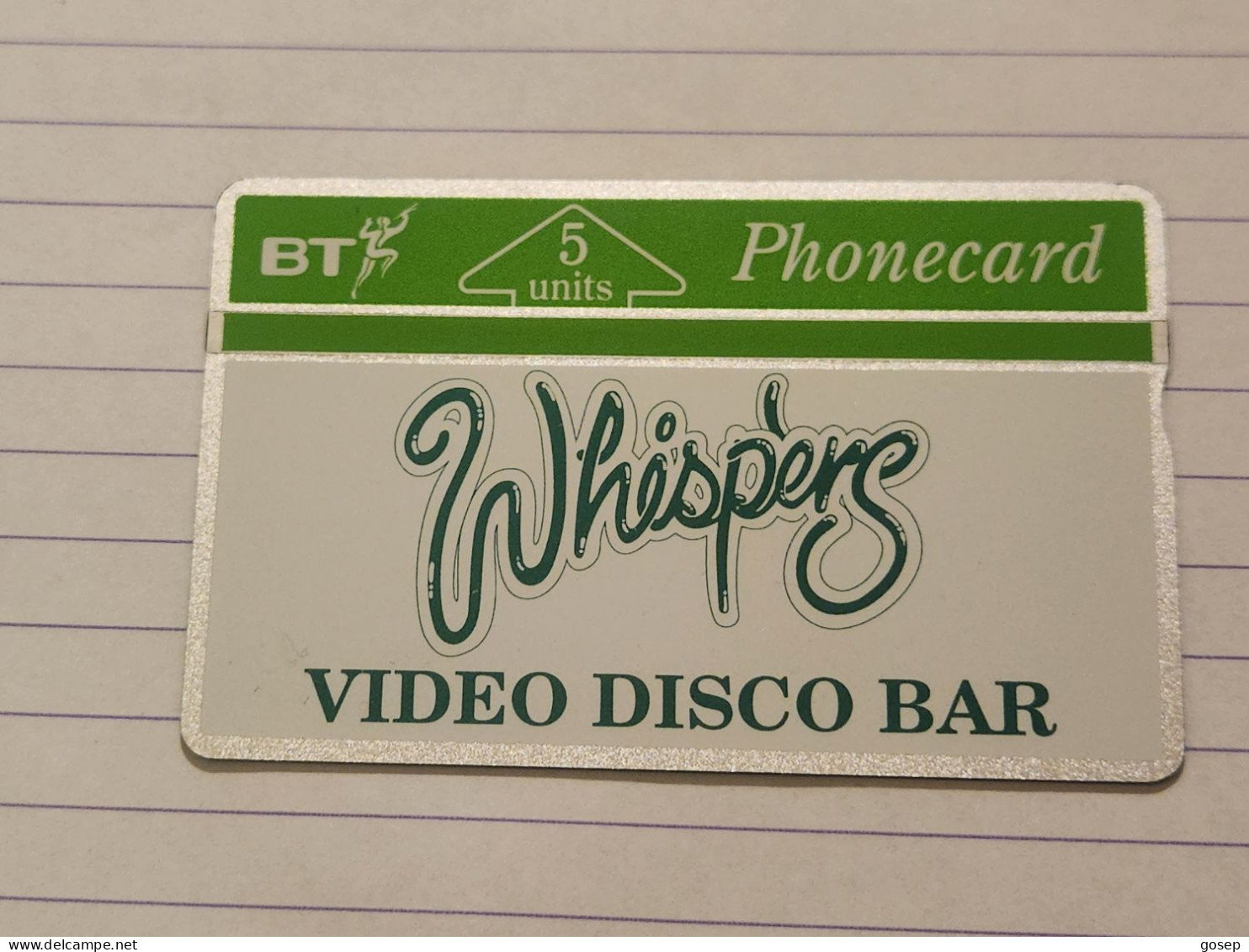 United Kingdom-(BTG-024)-whispers Video Disco Bar-(39)(5units)(201H10357)(tirage-500)(price Cataloge-8.00£mint) - BT General Issues