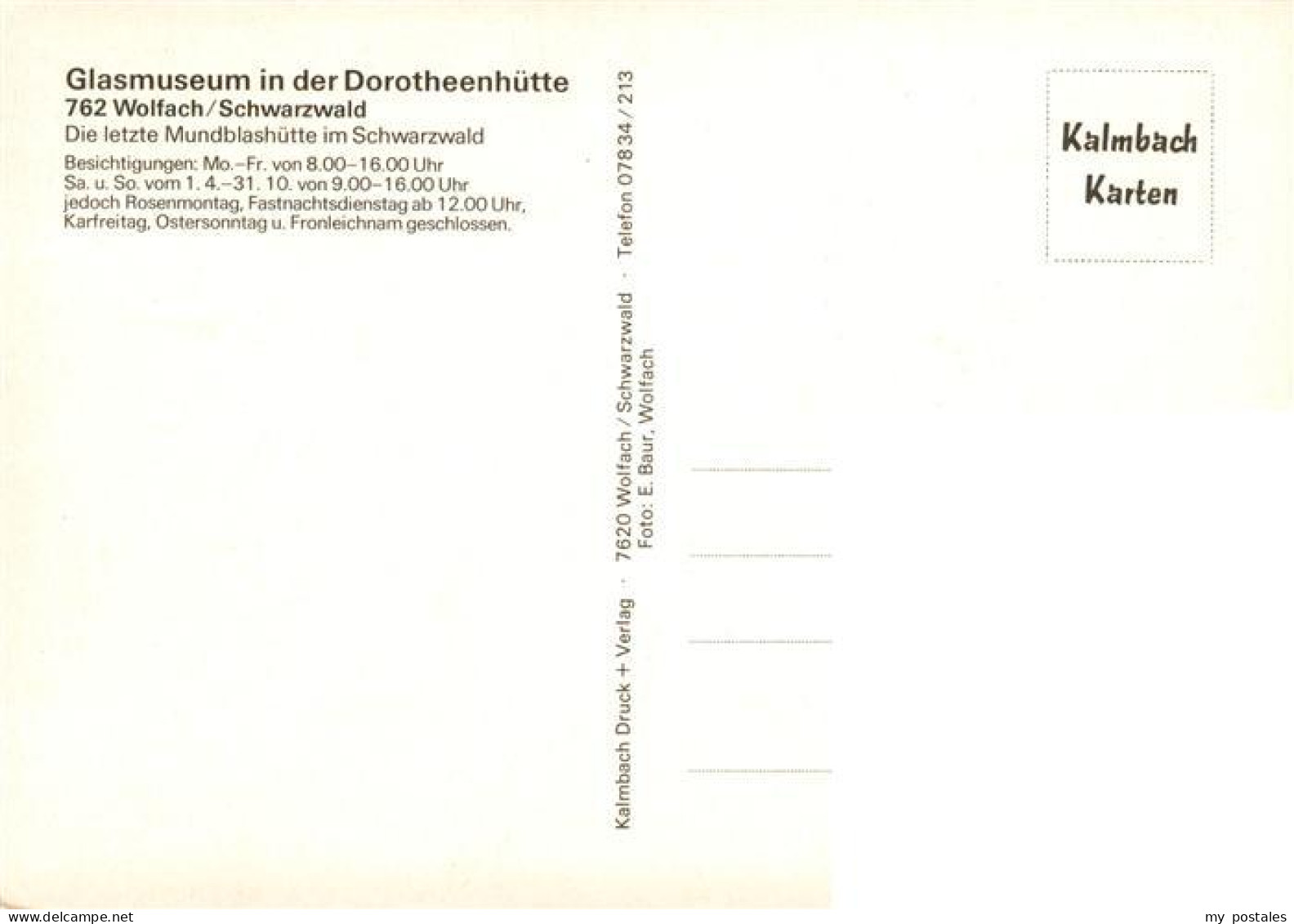 73936961 Wolfach_Schwarzwald Glasmuseum In Der Dorotheenhuette Details - Wolfach
