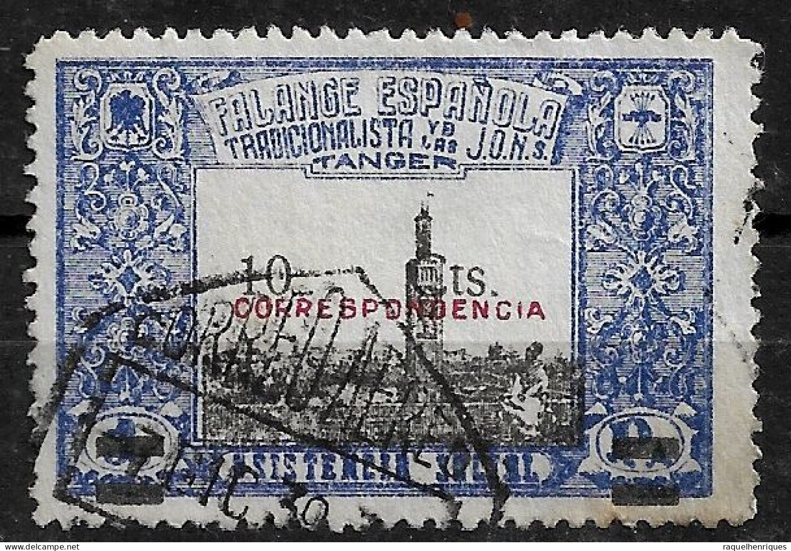 SPAIN SELLO TANGER FALANGE ESPAÑOLA ASISTENCIA SOCIAL MUY RARO USED (NP#97-P10-L6) - Beneficiencia (Sellos De)