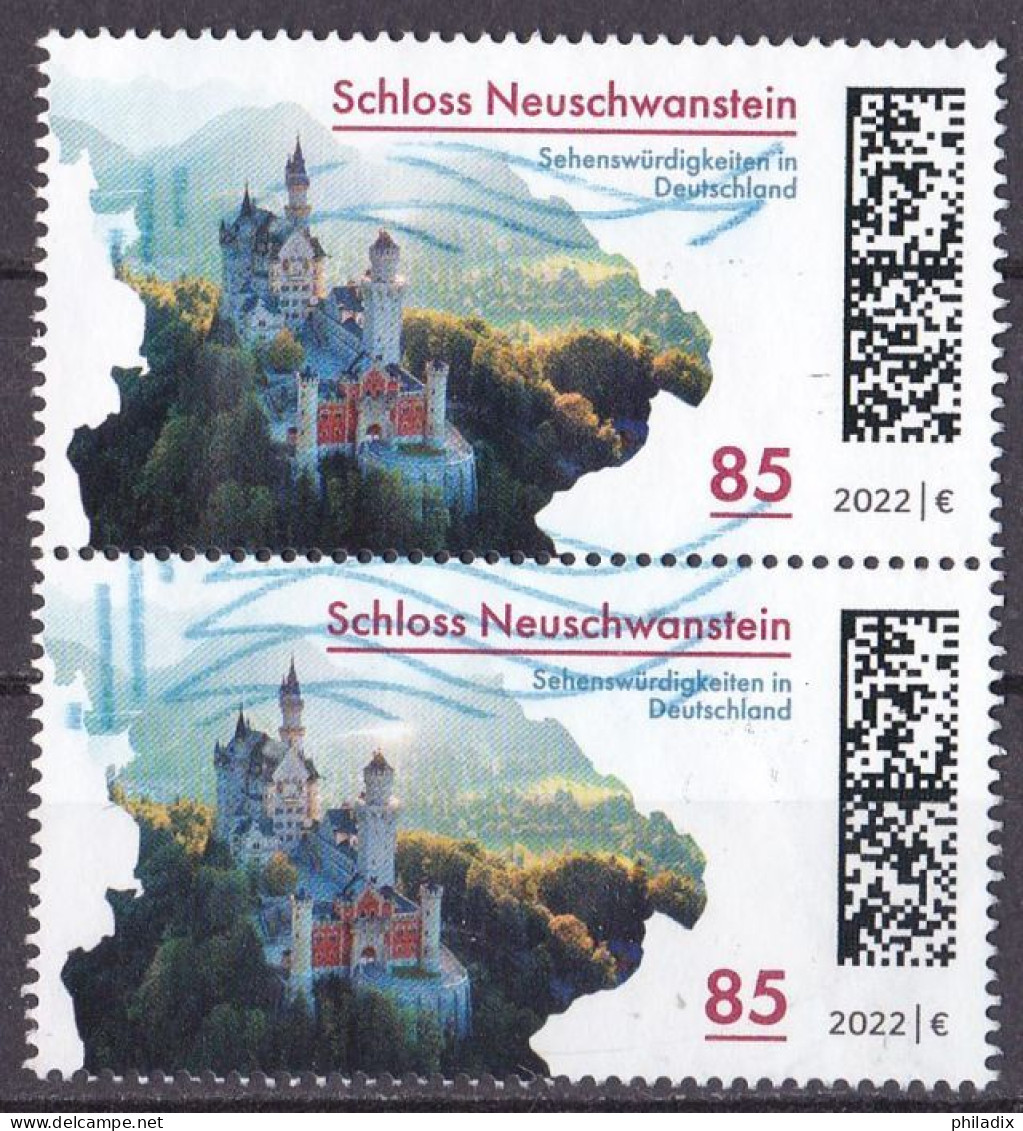 BRD 2022 Mi. Nr. 3716 Senkrechtes Paar O/used (BRD1-3) - Used Stamps
