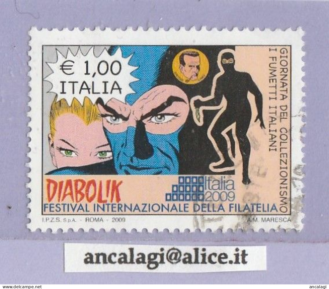 USATI ITALIA 2009 - Ref.1142B "GIORNATA DEL COLLEZIONISMO: Diabolik" 1 Val. - - 2001-10: Usati