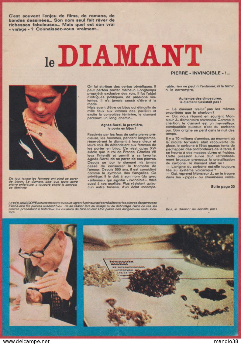 Le Diamant. Pierre Précieuse. Histoire. Technique De Taille. Bijoux. Reportage De 1970. - Historische Dokumente