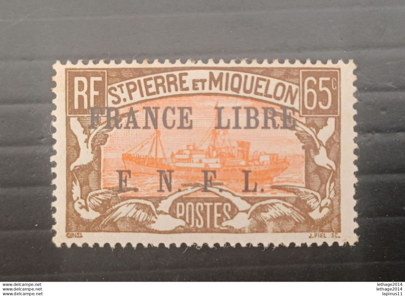 ST PIERRE ET MIQUELLON 1941 STAMPS OF 1922 OVERPRINT FRANCE LIBRE F N F L CAT. YVERT N. 240 MNH - Ongebruikt