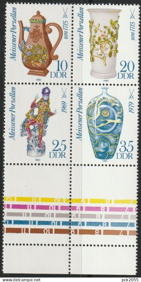 DDR 1982 Nr.2667 - 2670 ** Postfrisch 4er Block Meissener Porzellan ( A 4728 ) - Neufs