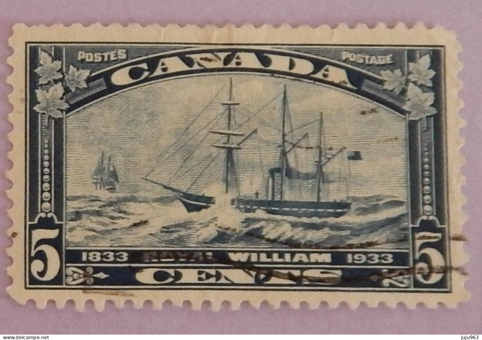 CANADA YT 169 OBLITERE "VOILIER LE ROYAL WILLIAM" ANNÉE 1933 - Oblitérés